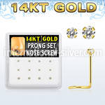 dgsc11 l shape nose studs gold nose
