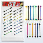 dind1 straight barbells anodized surgical steel 316l 