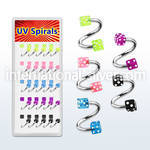 djspe4 spirals twisters surgical steel 316l with acrylic parts eyebrow