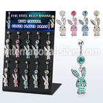dmix17b display w steel belly banana w dangling crystal rabbit 
