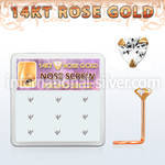drsc18 l shape nose studs gold nose