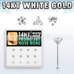 dwnb9 box w 14kt white gold nose bone w mix shaped czs