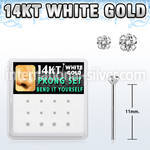 dwys11 box w 14kt white gold bend it nose stud w 1.5 2mm cz