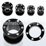 fsjk tunnels gauges anodized surgical steel 316l ear lobe