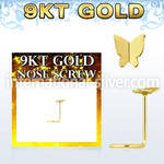 g9sbt2 l shape nose studs gold nose
