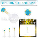 gbige7 flexi labret stud 14k threadless push in turquoise