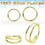 gpsee 18k gold plating silver seamless nose ring hoop double