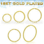 gpselw20 18k gold plated silver seamless ring 20g twisted
