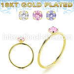 gpzm22 18 karat plated silver seamless nose ring hoop 22g