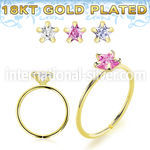 gpzsm22 18 karat plated silver seamless nose ring 22g star