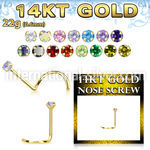gsczm1 l shape nose studs gold 