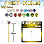 gyzm25 14kt yellow gold bend it to fit nose stud color cz