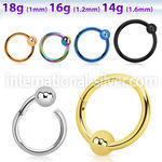 hbcrb pvd plating steel 18g hinged captive bead ring