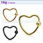 hcrt16 hoops captive rings anodized surgical steel 316l eyebrow