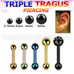 hextab straight barbells anodized surgical steel 316l tragus