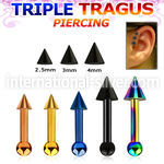 hextbcn straight barbells anodized surgical steel 316l tragus