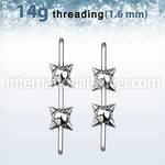 insh2 straight barbells surgical steel 316l 