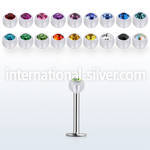 lbajb3 labrets lip rings surgical steel 316l with acrylic parts labrets chin