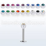 lbajb4 labrets lip rings surgical steel 316l with acrylic parts labrets chin