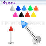lbsacn3 labrets lip rings surgical steel 316l with acrylic parts labrets chin
