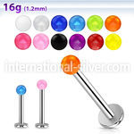 lbuvb3 labrets lip rings surgical steel 316l with acrylic parts labrets chin