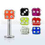lbuvdic labrets lip rings surgical steel 316l with acrylic parts labrets chin