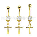 mdgz769 anodized steel belly button curved barbell cz ankh
