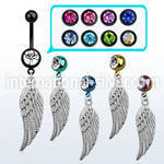 mdk593 belly rings anodized surgical steel 316l belly button