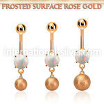 mrofott rose gold steel belly banana w opal a 8mm frosted ball