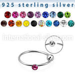 ns06m9 nose hoop silver 925 nose