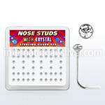 ns14cx l shape nose studs silver 925 nose