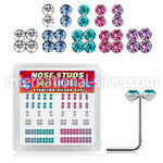 nsbxm1 sterling silver nose studs color gems