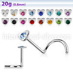nschtc l shape nose studs surgical steel 316l nose
