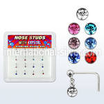 nsdm16 l shape nose studs silver 925 nose