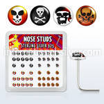 nslgx2 l shape nose studs silver 925 nose