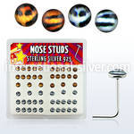 nslgx6 l shape nose studs silver 925 nose