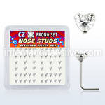 nszbhc l shape nose studs silver 925 nose