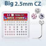 nszbm25 l shape nose studs silver 925 nose
