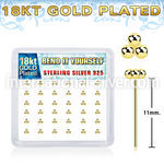 nytsv36g 18kt plating silver bend nose studs balls 36pcs
