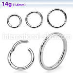 segh14 seamless segment rings surgical steel 316l ear lobe