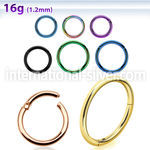 seght16 seamless segment rings anodized surgical steel 316l ear lobe