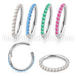 sgsh10op steel hinged segment hoop 16g outward cnc opals