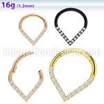 sgtsh15 anodized surgical steel hinged segment hoop cz