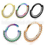 sgtsh18 anodized surgical steel hinged segment hoop cz ball
