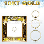 solid 10k gold endless nose hoop w ball