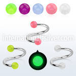 spbgl spirals twisters surgical steel 316l with acrylic parts eyebrow