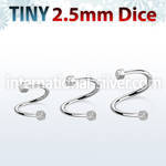 spedi25 spirals twisters surgical steel 316l eyebrow