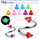 speglcn spirals twisters surgical steel 316l with acrylic parts eyebrow