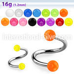 speuvb spirals twisters surgical steel 316l with acrylic parts eyebrow