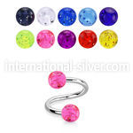 spgt5 surgical steel twister acrylic glitter balls 5mm